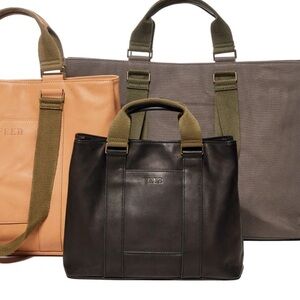 FEED project commuter tote 11” x 9” x 4” Black leather